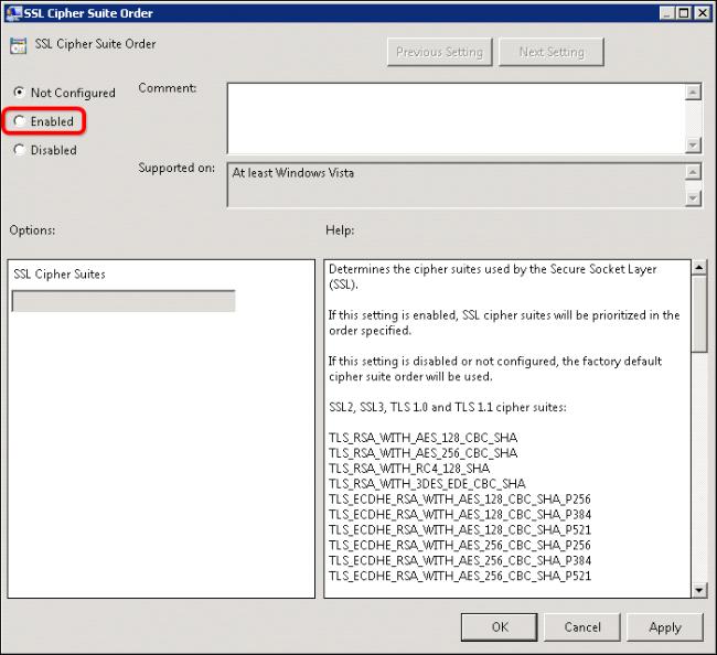 HE_ECDSA_WITH_AES_256_GCM_SHA384,TLS_ECDHE_ECDSA_WITH_AES_128_GCM_SHA256,TLS_ECDHE_ ECDSA_WITH_AES_256_CBC_SHA384,TLS_ECDHE_ECDSA_WITH_AES_128_CBC_SHA256,TLS_ECDHE_ECDSA_