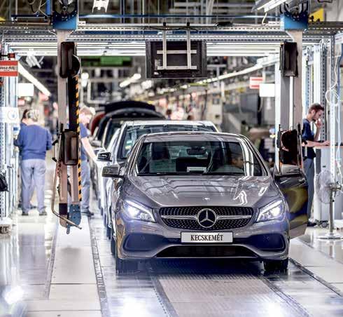 2018. szeptember 20. TECHNOLÓGIA 9 skeméti Mercedes rólag Magyarországon gyártják, s Kecskemétről szállítják közúton, vasúton, majd hajókkal a világ minden pontjára, Kínától az Egyesült Államokig.