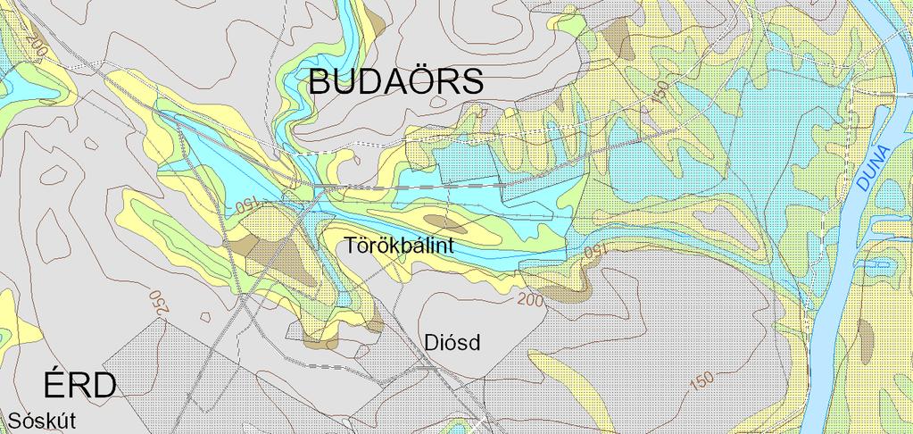 tárózódik. A talajvíztükör követi a domborzati viszonyokat, általánosságban a felszíni víztestek és mélyedések, mint erózióbázisok, felé történik a vízáramlás.