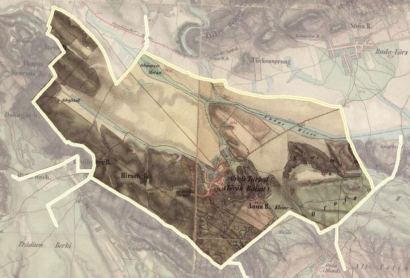 A harmadik katonai felmérésen (1882) már látható a belterület kismértékű növekedése, a vasútvonal megjelenése, valamint az erdőterületek kiterjedésének csökkenése.
