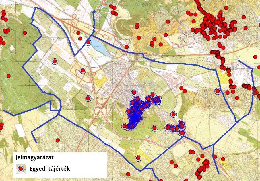 Ezek elsősorban a település belterületének délkeleti részén, a Városközpont és az Ófalu területére koncentrálódnak.