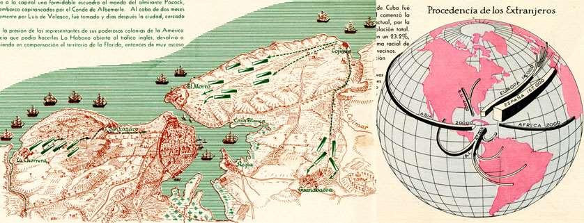 Atlas de Cuba (1949) Az atlasz nyomtatása: 66 db. két színben nyomtatott térkép 6 db.