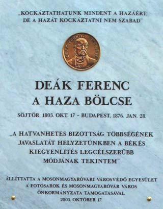 vesebb magyar lakossal rendelkezõ megyéjében (és a 70 %-ban német nyelvû Óváron) történt, akkor nagyra kell értékelnünk a kezdeményezést.