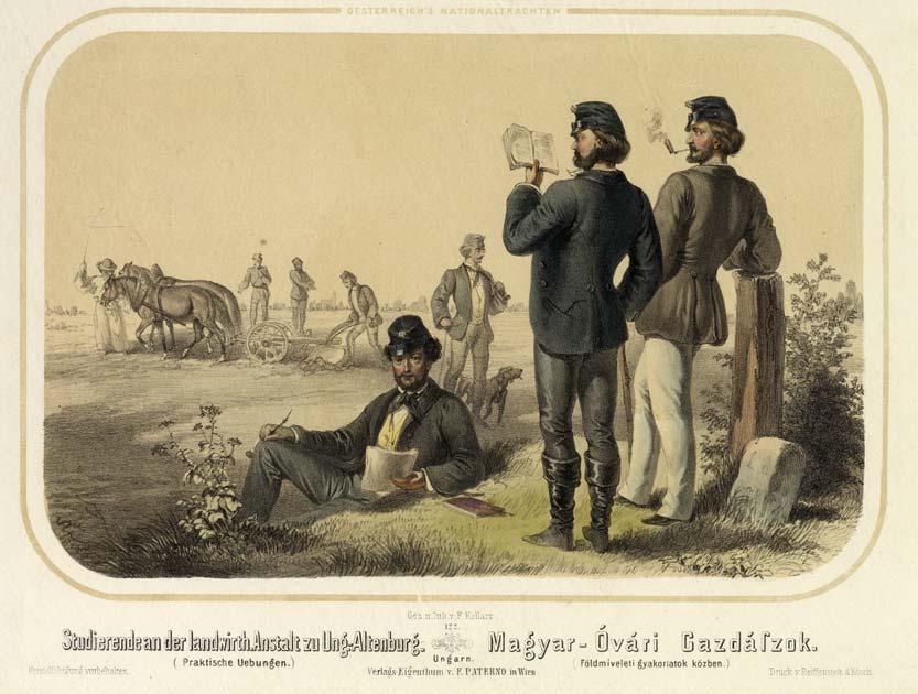 Bodenkultur (Bécsi Fõiskola) az óvári tanintézet fiókintézményeként. 1874-ben a tanintézet akadémiává alakult, ettõl kedve a hivatalos neve Magyaróvári Magyar Királyi Gazdasági Akadémia. 1874. október 12-én nyílt meg az elsõ akadémiai tanév.