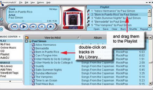 18 lejátszási listák létrehozása és elmentése lejátszási listák létrehozása és elmentése 1 nyissuk meg a My Library ablakot az MUSIC CENTER My Library elemére kattintva.