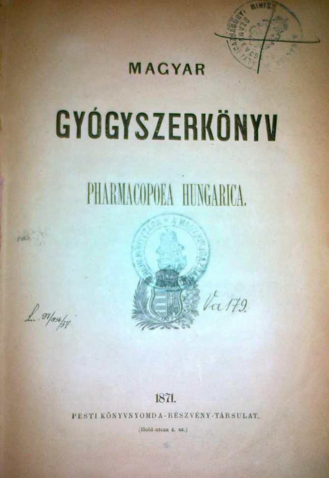 Első gyógyszerkönyvünk szerkesztői nagymértékben támaszkodtak a Pharmacopoea Austriaca VI. kiadására.