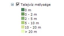 ábra Magyarország talajvíz térképe (részlet) http://loczy.mfgi.hu/tvz_251020/ A térkép alapján a talajvízszint 2-5 m között várható.