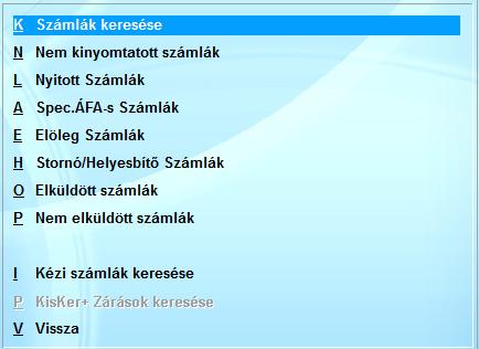 14.13 Számlák keresése A számlák keresése menüpontban visszakereshet egy bizonylatot, megnézheti az adatokat.