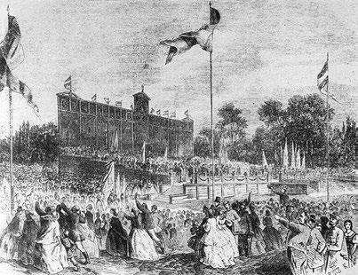 DALÁRÜNNEP 1865 PEST, VÁROSLIGET A Pécsi Dalárda Bár az 1865-ös kórustalálkozót Budán tervezték megrendezni a találkozóra Pesten a Városligetben került sor.