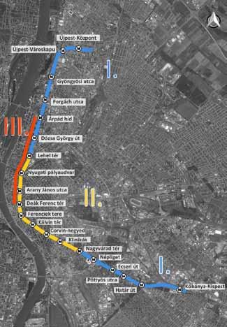000 utas veszi igénybe, amely csúcsidőben 15.000 főt jelent. Az M3 metróvonalnak közvetlen kapcsolata van az 1-es, a 2-es és a 4-es metróvonalakkal, ill.