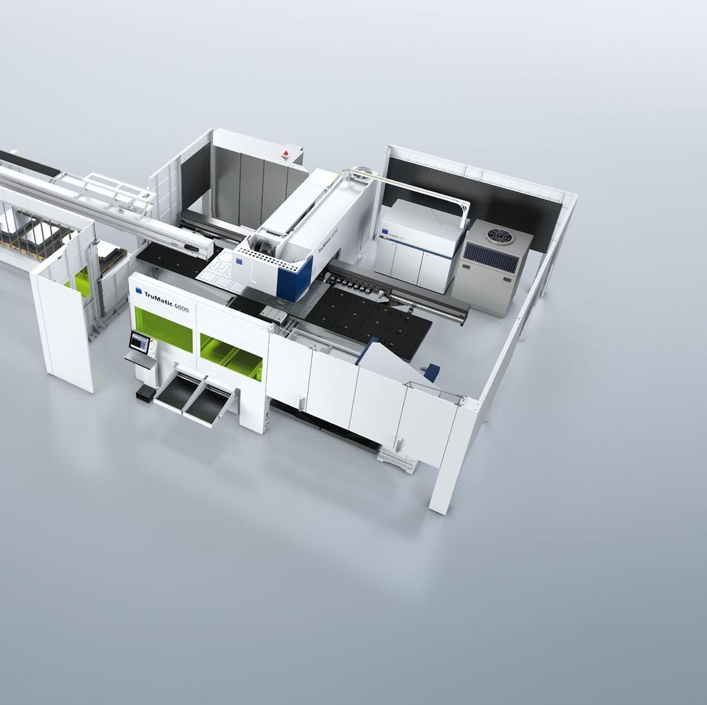 TruMatic Automatizálás 25 Hulladékkezelés Szerszámcsere Raktárcsatlakozás A hulladékrácsokat