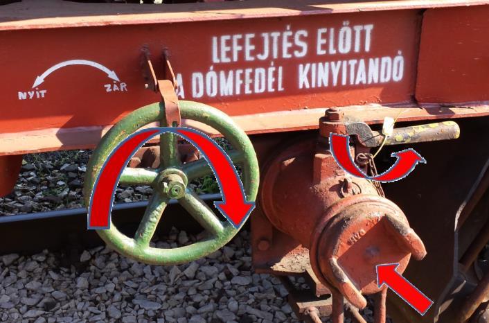 A töltés befejezésekor, ha nincs szivárgás sem a központi elzáró szelepnél, sem a lefejtő váltóknál, akkor a lefejtő váltókat elzárva (2) a zársapkákat fel