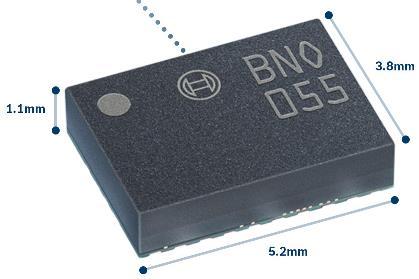 Példa: inerciális mérőegység (IMU) Bosch Sensortech BNO055: 9 szabadságfokú IMU
