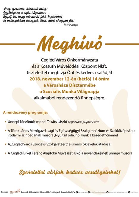 Magdáné dr. Rostás Boglárka járási hivatalvezető s.k. Cegléd, 2018. október 17. A Magyar Állami Operaház előadásában Közép-Európa legnagyobb református templomában. 2018. november 4. vasárnap 19.