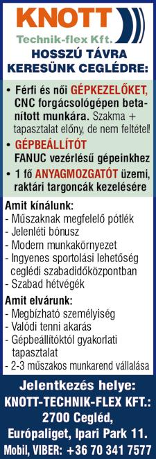 Munkavégzés: műhelyi környezetben, egy műszakos munkarendben, H-P-ig. Előny: festő-, vagy fényező tapasztalat.