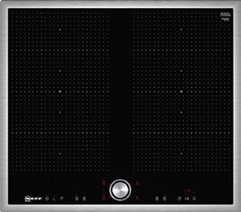 T56BT60N0 Indukciós főzőlap, Flex Induction - A Flex Zone segítségével bárhova áthelyezheti az edényeit és serpenyőit, TwistPad, Power Move - A FlexZone három melegítési zónára osztható, Nemesacél