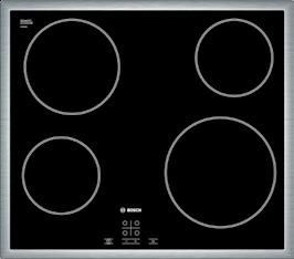 teljesítmény, kizárólag 1 fázisra köthető PUE645BB1E Indukciós üvegkerámia főzőlap, 60cm, Nemesacél keret, TouchSelect, Timer, ReStart, QuickStart, 4,6kW max.