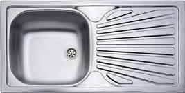 DE-121 1 medence + 1 csepptálca, méret: 860x435 mm, medenceméret: 370x350x165 mm,