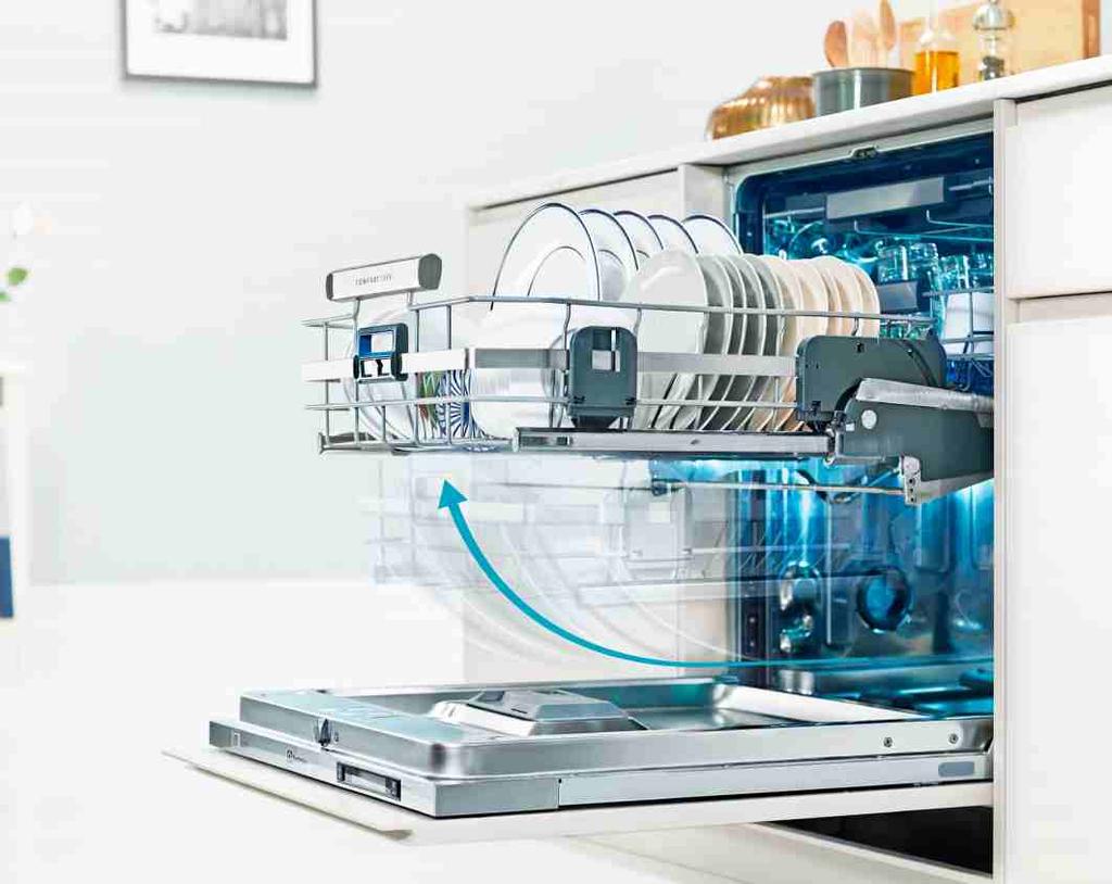 Mosogatás ComfortLift Mosogatás egy magasabb szinten Az Electrolux ComfortLift mosogatógép a világon elsőként segít Önnek be- és kipakolni az edényeket, így minden eddiginél kényelmesebbé teszi a