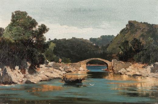 Lago di Meleda Olaj, vászon 37 56,5 cm Jelezve balra lent: Györök Leó Kikiáltási ár: 300 000