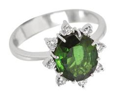 H-VS gyémánt, olajzöld színű turmalin 6.
