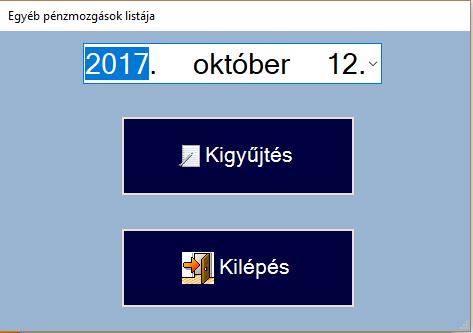 1., A felbukkanó ablakban írja be a kigyűjteni kívánt dátumot, nyomja meg a Kigyűjtés gombot, majd várja meg a nyomtatást.