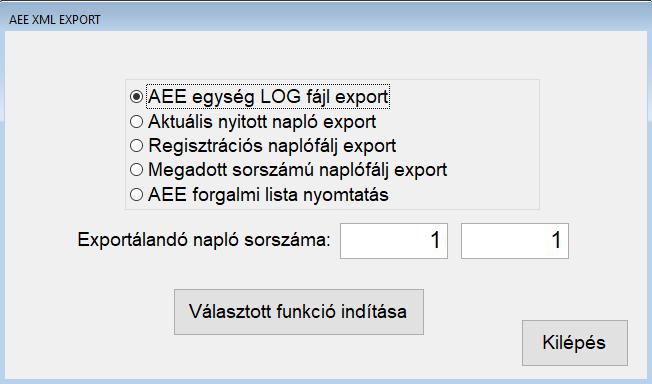 2., Válasszon funkciót, paraméterezze a feladatnak megfelelően. 3., Nyomja meg a Választott funkció indítása gombot. 4., Várja meg, amíg az AEE befejezi a feladatot. 1. 1. 2.
