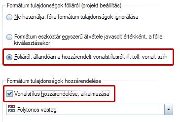 116 Formátum tulajdonságok és a fólia Allplan 2018 A vonalstílusok segítségével formátum tulajdonságokat (toll, vonal, szín) határozhat meg az egyes fóliákhoz, amelyeket egy névvel el is menthet.