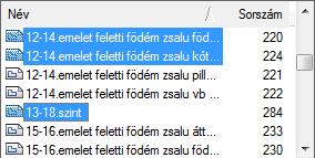 Azt, hogy melyik oszlopfejléc szerinti, és hogy milyen irányú az aktuális rendezés, egy nyíl mutatja. Emelkedő (a nyíl felfelé mutat) rendezés a név szerint.