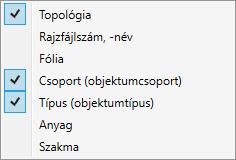 Telepítés, alapok Felhasználói felület áttekintés 53 A látható <--> nem látható és az aktív <--> inaktív átváltás a bal egérgomb kattintásával történik.