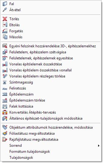 68 Helyi menü Allplan 2018 Kiindulási helyzet: Szerkesztő mód aktív Kurzor a grafikus ablakban a rajzfelület szabad helye