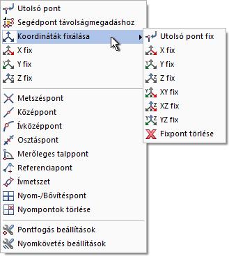72 Helyi menü Allplan 2018 Pontmegadás helyi menüje Tipp: Amikor közvetlenül egy elemre mutat, majd megnyomja a jobb egérgombot, akkor a helyi menüből kiválasztott funkció automatikusan a kijelölt