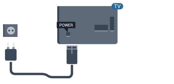 3 A TV bekapcsolása Tápkábel csatlakoztatása Csatlakoztassa a tápkábelt a TV-készülék hátulján található POWER csatlakozóba. Ellenőrizze, hogy a tápkábel stabilan illeszkedik-e a csatlakozóba.