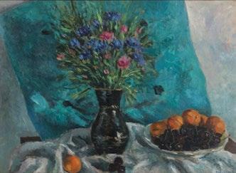 Scheiber Hugó (1873-1950) Virágcsendélet / Flower still life tempera, gouache, papír / tempera, gouache on paper 66