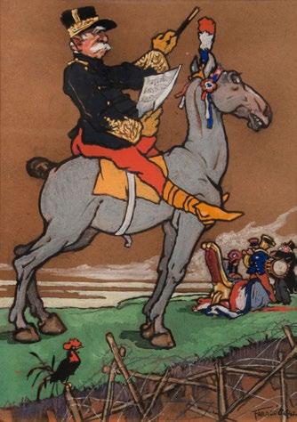Caricature of Vittorio Emanuel Orlando tempera, karton / guache on