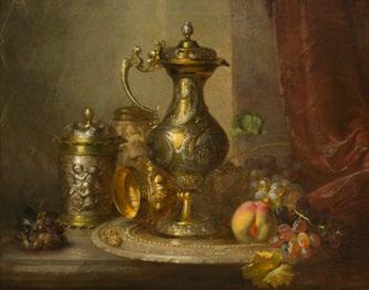 93. Ujházy Ferenc (1827-1921) Csendélet ezüst kancsóval / Still life with silver jug, 1865 53,5 x 67 cm Jelezve