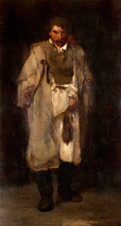 100. Munkácsy Mihály (1844-1900) Csavargó (Figuraterv az 1873-ban készült Éjjeli csavargók kompozíció főalakjához) / Tramp ( study to the Tramps at night composition, 1873) 100 x 55 cm Jelzés nélkül