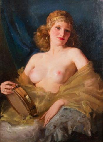 158. Szánthó Mária (1897-1998) Táncosnő csörgődobbal / Dancer with tambourine 101 x 71 cm Szánthó Mária Kikiáltási ár: 380 000 Ft