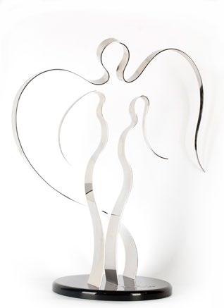Nacsa Richárd (1972-) Angyal / Angel csiszolt, rozsdamentes acéllemez / polished stainless steel m/h: 51 cm Jelezve