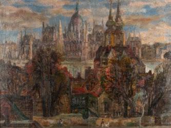 Hódi Géza (1881-1942) Kärtnerstrasse Bécs / Kärtnerstrasse Wien, 1928 70 x 90 cm Hódi Wien 1928 Kikiáltási ár:
