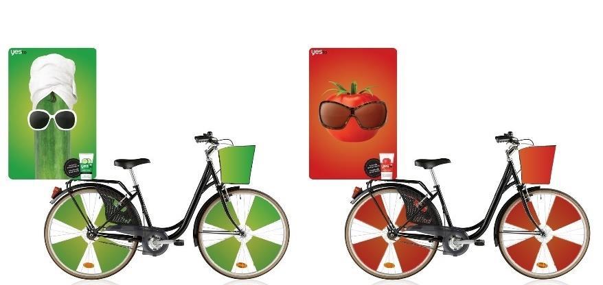 POSTERBIKE feltűnő és egyedi formájú 2D grafikai megjelenés a reklámfelület mérete: 2 x 70cm x 100cm (2 x