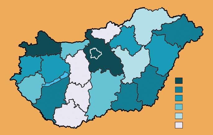 23-27 ezer 27-33 ezer 33-45 ezer 45-90 ezer 90-100 ezer 100 ezer felett Hány lakosra jut egy eset?