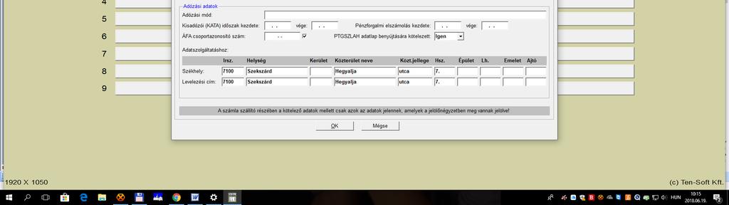 8. Kiegyenlítés TXT-file listázása 9. CSV file készítése (Kimenő számla) 10. Kapcsolat a NAP2018 programmal 11. Kapcsolat egyéb külső rendszerekkel 12. Csoportos beszedési megbízás OTP felé 7.