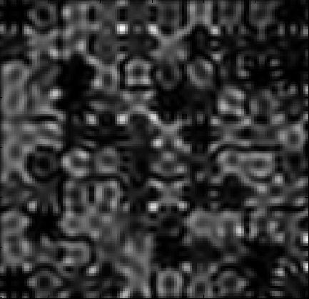 Az egyes görbék a bemeneti hullámfront alpixel mátrixainak N =,3,4 és 5 méretéhez tartoznak. (b): Korreláció függése a térszűréstől Gauss profilú aluláteresztő szűrő esetén.
