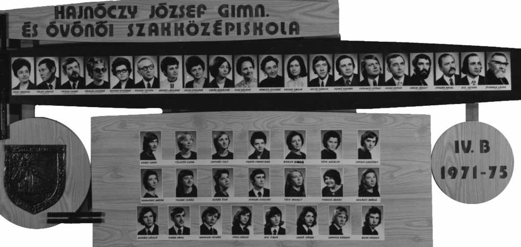53 1974/75. tanév, IV. B Diákok soronként: 1. sor: Erdei Ilona, Tölcsér Ilona, Papházi Edit, Fodor Franciska, Barcza Lídia, Tóth Katalin, Lipcsei Erzsébet; 2.