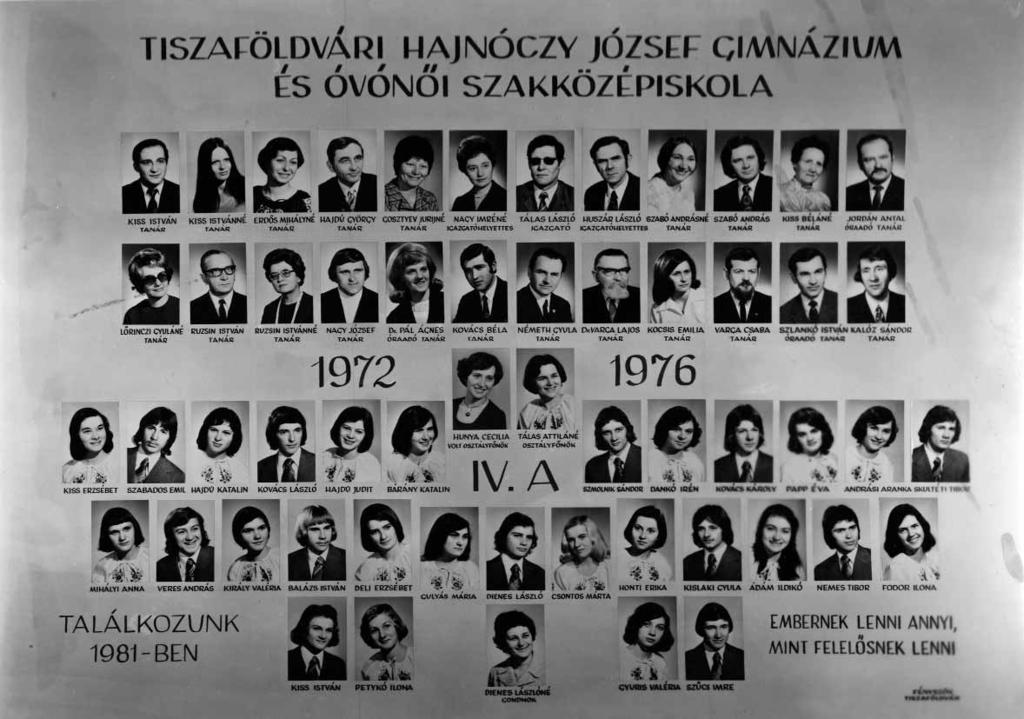 55 1975/76. tanév, IV. A Diákok soronként: 1.