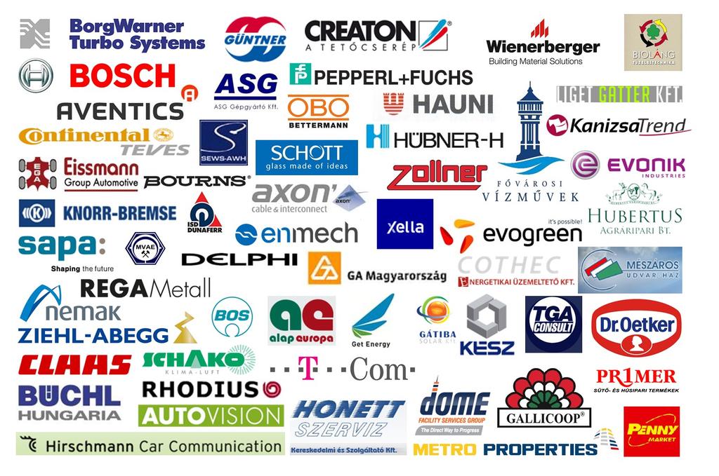 Eissmann Automotive Hungaria Kft. Hirschmann Car Communication Kft. Knorr-Bremse VJR Hungária Kft. Mercedes-Benz Manufacturing Hungary Kft. Rhodius Magyarország Kft. SEWS Autókábel Magyarország Kft.