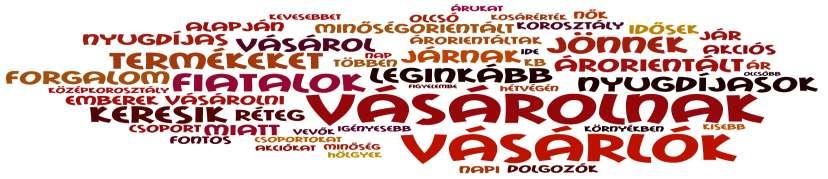 3. ábra: Vásárlói csoportok 50 szavas szófelhő Forrás: http://www.wordle.net/show/wrdl/3831112/f%c3%b6ldi_2_k%c3%a9rd%c3%a9sk%c3%b6r_4.