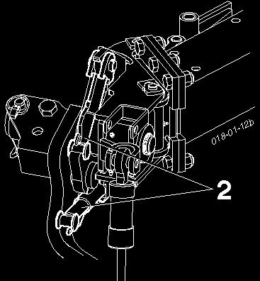 3x55-16 Átmérő 780 mm Teherbírás 2050 kg asználata talajkövető kerékként A munkamélység beállítása Megjegyzés: A felső vezetőkart (1) szállításkor csak a hosszlyukban szabad az ekével összekapcsolni.