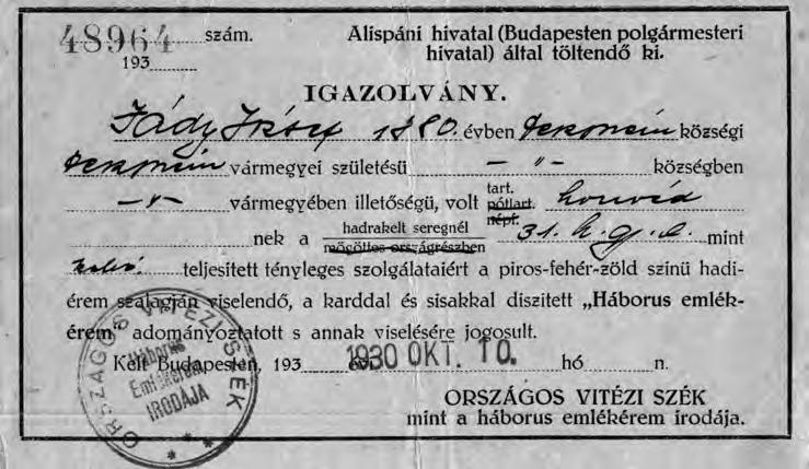 VESZPRÉMI SZEMLE 2014/4 31. HONVÉD GY. EZRED PÓTZÁSZLÓALJ körirattal. Átmérő 3.6 cm, lila színű. Pe.